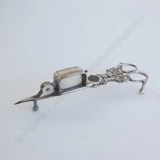 CANDLE SNUFF SCISSORS, ENGLISH SILVER PLATE