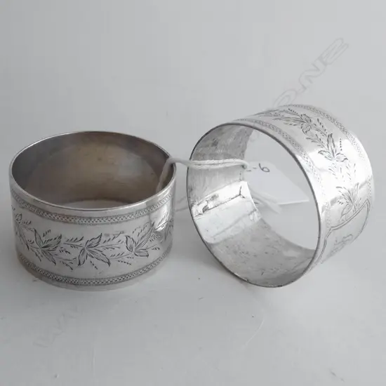 PR STG SILVER ENGRAVED NAPKIN RINGS  51GMS