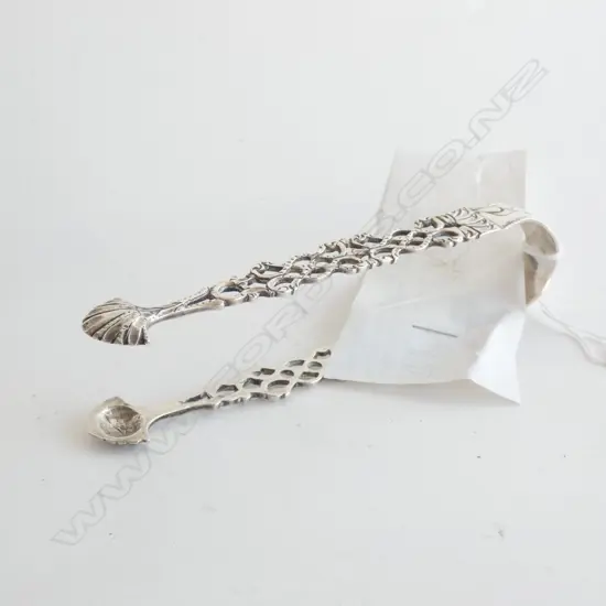 GEORGE III STG SILVER TONGS 37 GRAMS 