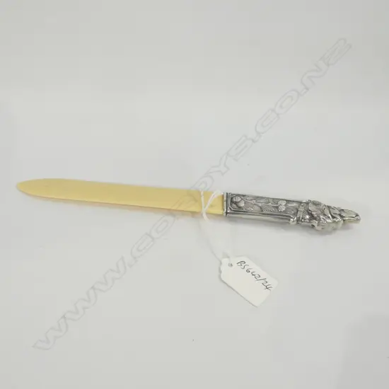 IVORINE LETTER OPENER  - 800 SILVER DOG HANDLE L 400MM