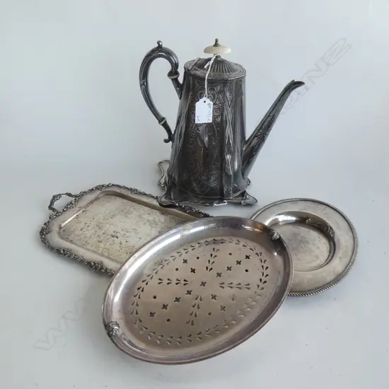 4 EP TRAYS + COFFEE POT 