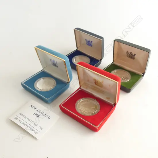 4 NZ 925 SILVER PROOF DOLLARS