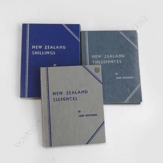 3 NZ ALBUMS OF COINS 3d + 6d. + SHILLINGS. 