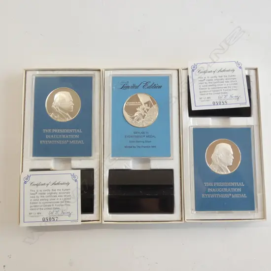 3X 1970'S PROOF SILVER BOXED LTD.ED. COINS