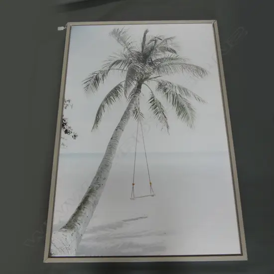 LARGE OCEAN BEACH w. PALM PRINT 1150x750mm