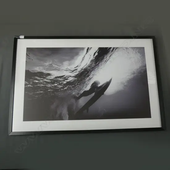 ART PRINT; B/W SURFER GIRL 1000x600mm