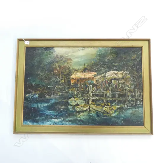 JOSEPH COSTELLO 'GOLD RUSH' OIL ON BOARD 1983 590x895mm