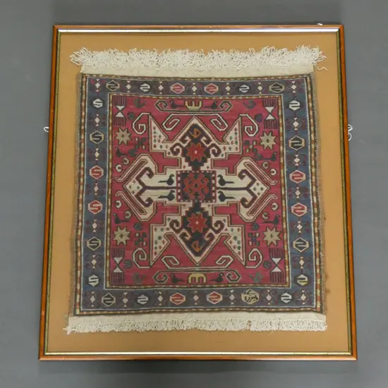 FRAMED HAND KNOTTED MAT  420 X 490MM