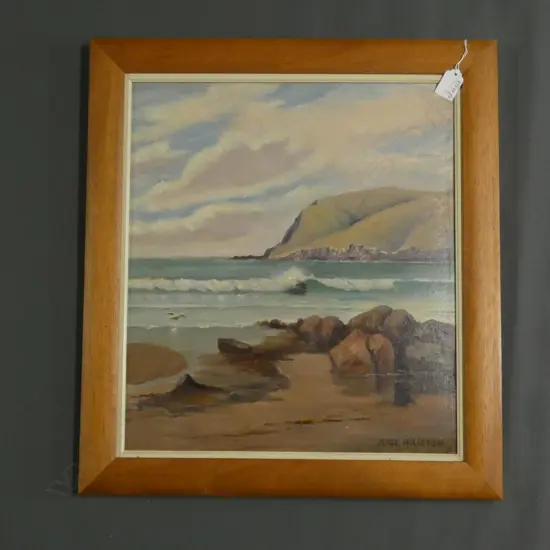 JESSE HOLLOBON ‘TAYLORS MISTAKE’ OIL ON BOARD, SIGNED, 395 x 445mm