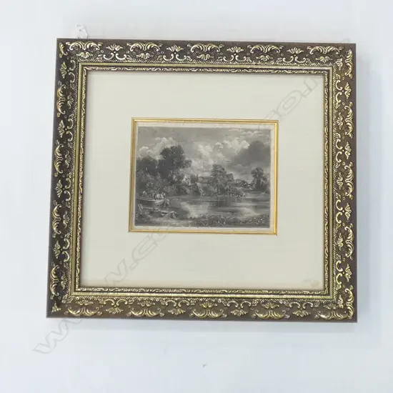 DAVID LUCAS AFTER CONSTABLE; 'VIEW ON THE RIVER STOUR' MEZZOTINT 140x185mm