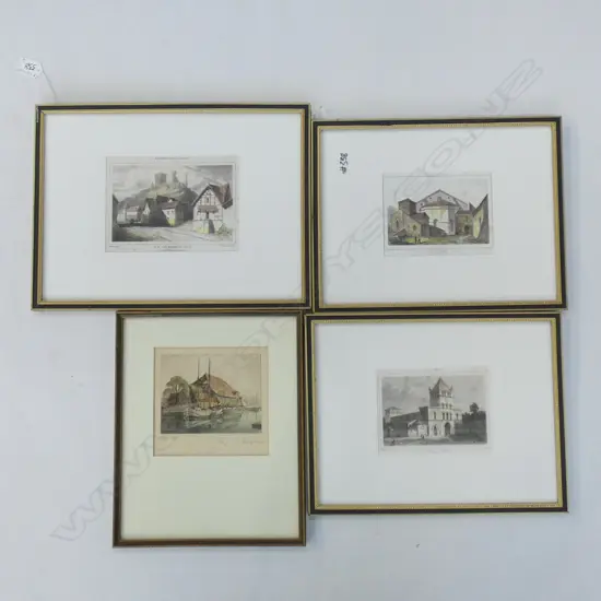3 FRENCH ARCHITECTURAL ENGRAVINGS + 1 OTHER