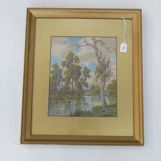 WILLIAM ALLAN BOLLARD OIL - RIVER SCENE