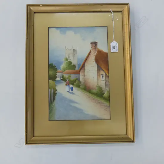 E.E. McKINNON W/C - ENGLISH VILLAGE SCENE