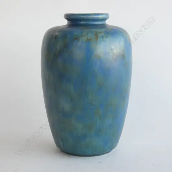 CLAVERING ENGLISH ART POTTERY VASE BLUE H.220mm