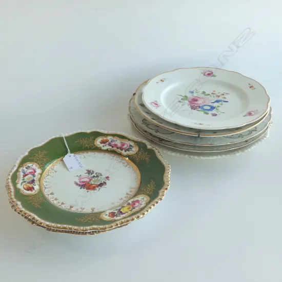 7 19th/20thC PLATES; DERBY, MEISSEN PAIR, 1 AF ETC