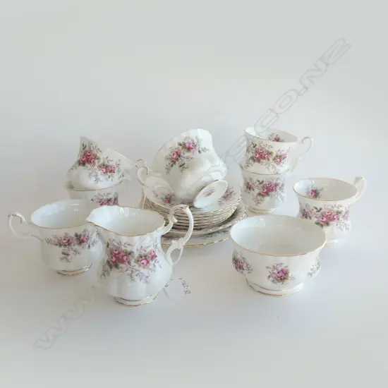 ROYAL ALBERT 'LAVENDER ROSE' 1 TRIO, 6 DEMI C&S  & JUG & BOWL 