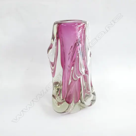 CRANBERRY SOMMERSO VINTAGE MURANO GLASS VASE H.205mm