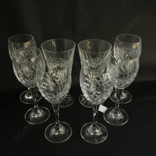2 WATERFORD 'LISMORE' WINE GLASSES H.175mm + 6 OTHER