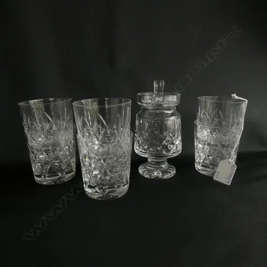 6 CRYSTAL TUMBLERS H.80mm + WATERFORD CONSERVE