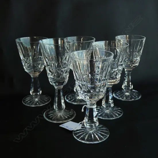 SET 6 WATERFORD CRYSTAL KYLEMORE WINE GLASSES (H125MM) + 1 H 133MM