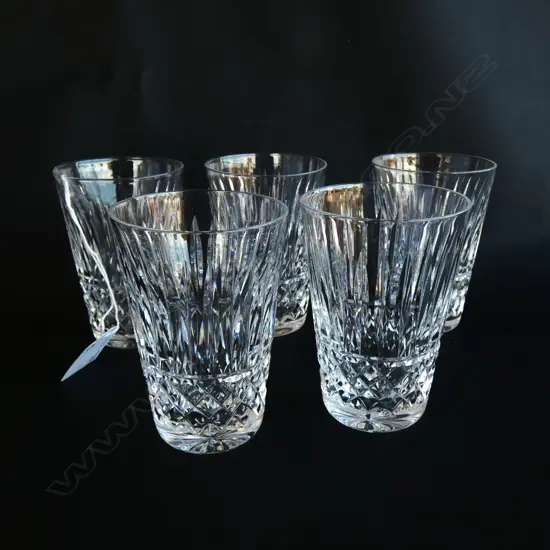 SET 5 WATERFORD CRYSTAL TUMBLERS H.90MM