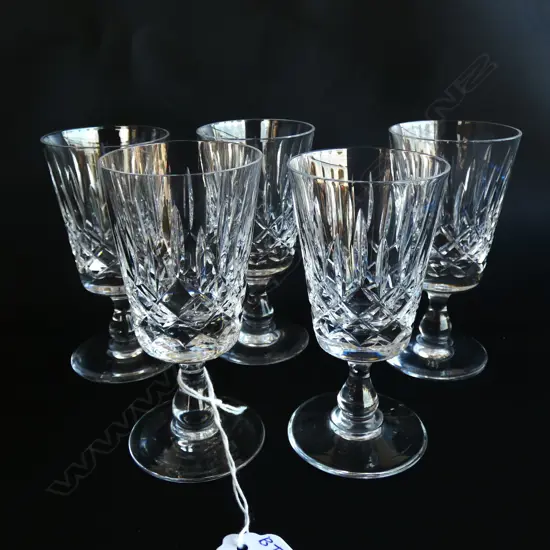 SET 5 WATERFORD CRYSTAL SHERRY GLASSES H. 100MM