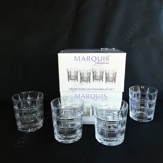WATERFORD MARQUIS CRYSTAL SET OF 8 WHISKEY/GIN GLASSES