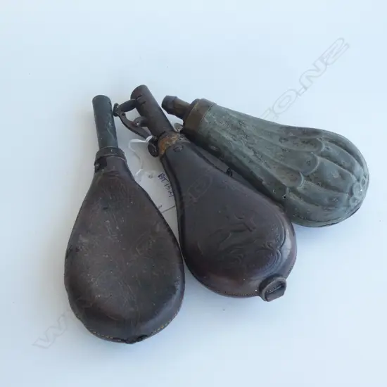 3 VINTAGE SHOT POWDER CANISTERS