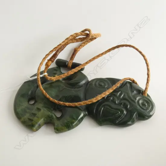 LARGE POUNAMU HEI TIKI. H.165mm