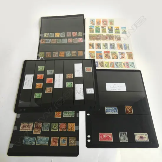 5 PAGES ON NZ STAMPS. 7 FULL FACE QUEENS + 15 SIDEFACES ETC