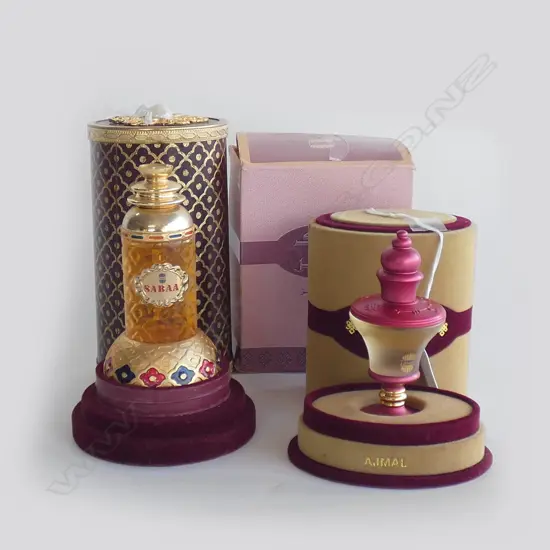 2 VINTAGE AJMAL  PERFUMES IN FANCY BOXES. 'SABAA' H.180mm + OTHER