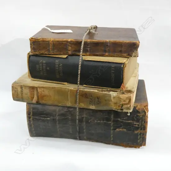 4 OLD BOOKS.'BIBLIA SACRA' 1766 + 'RITUALE' 1730 +...