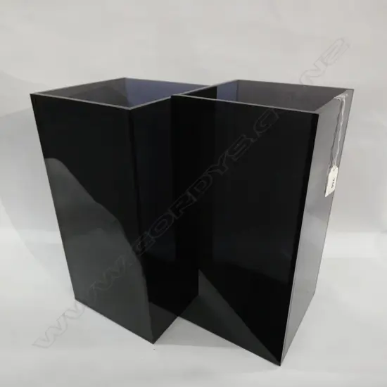 PAIR PERSPEX VASES 