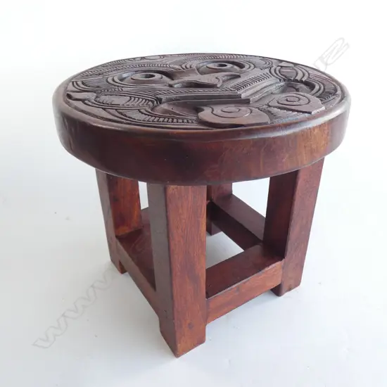CARVED STOOL MAORI STYLE DESIGN 