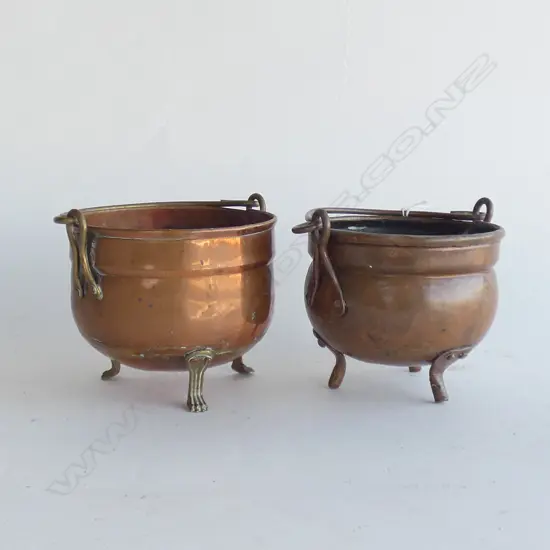 2 COPPER POTS 120mm dia