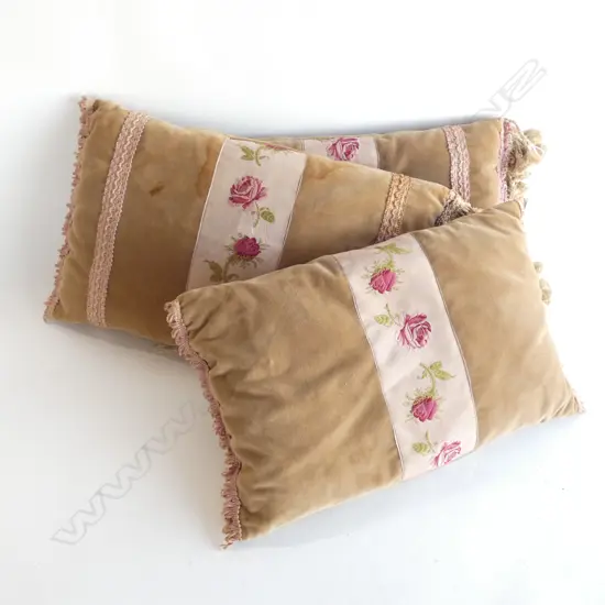 3 VINTAGE VELVET CUSHIONS...