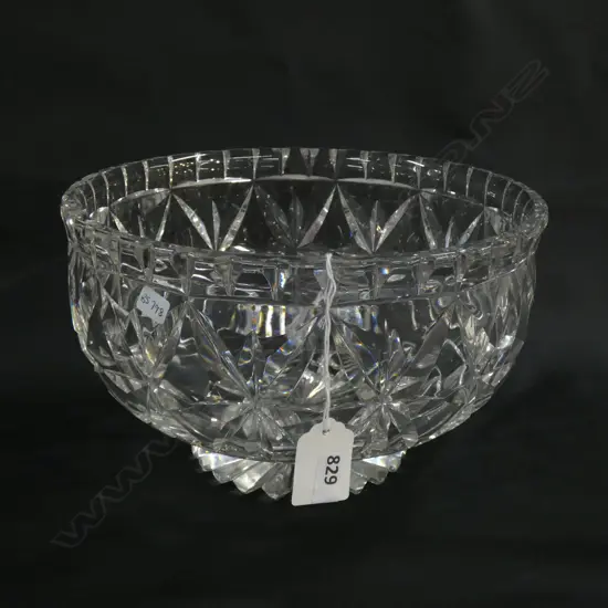 LG FOOTED ART DECO CRYSTAL BOWL DIA  225MM