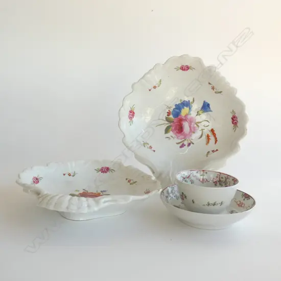 PR COALPORT DISHES, 18thC TEA BOWL & SAUCER