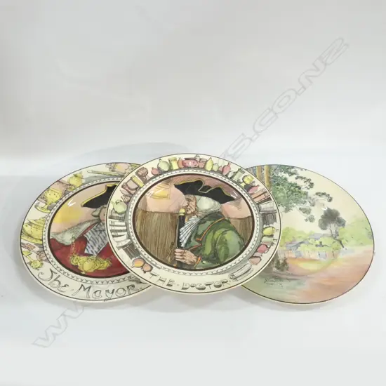 3 ROYAL DOULTON SERIES WARE PLATES; 2 PROFESSIONAL SERIES & 1 GUMTREE DIA 265MM