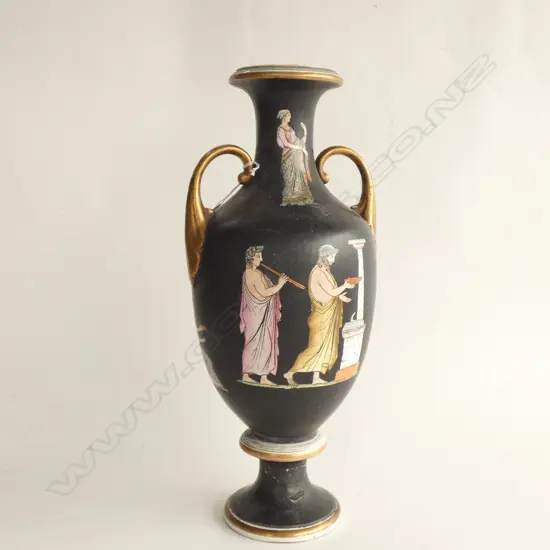 LG CONTINENTAL CLASSICAL GREEK ANTIQUE VASE  POSS. 19TH CENT MINTON H 420MM (HAS REPAIR)
