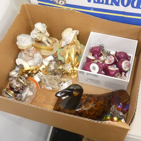 SM BOX COLLECTABLES INCL MINIATURE LIMOGES ETC..