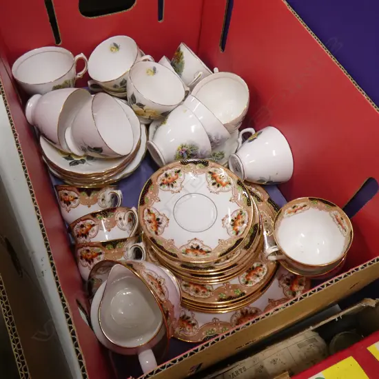 BOX OF 3 ASST PART ENGLISH TEA SETS