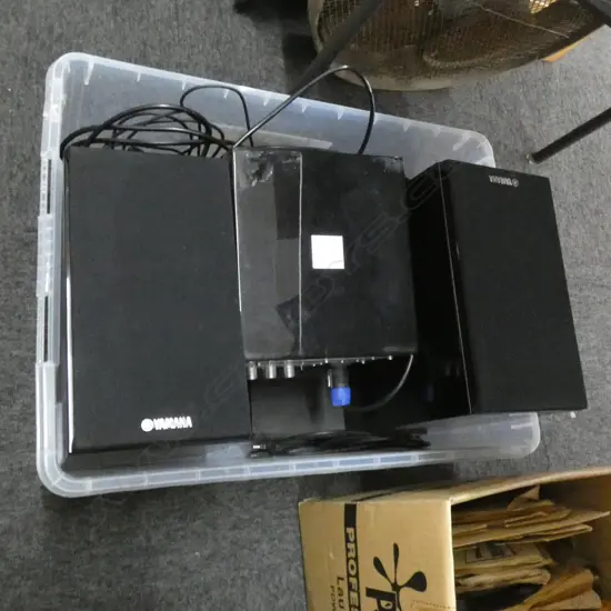 YAMAHA SPEAKERS AND ASST STEREO EQUIPMENT