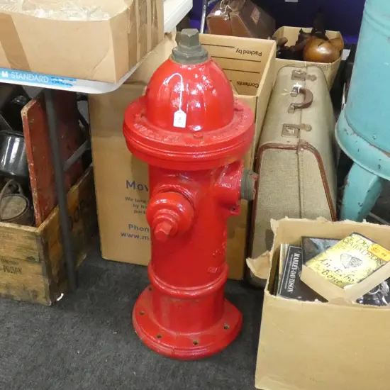 RED FIRE HYDRANT; 'MUELLER CHATTANOOGA TENN' BASE CHIPPED