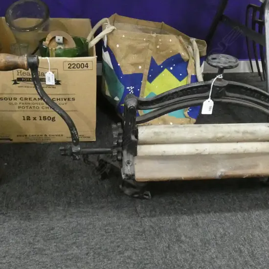 OLD HAND OPERATED WRINGER ROLLER W.740mm