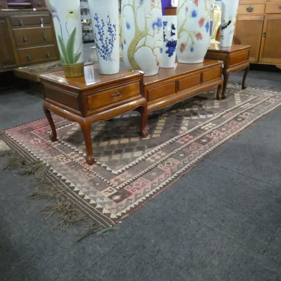 LARGE BROWN KELIM RUG L 2770 X 1600 MM