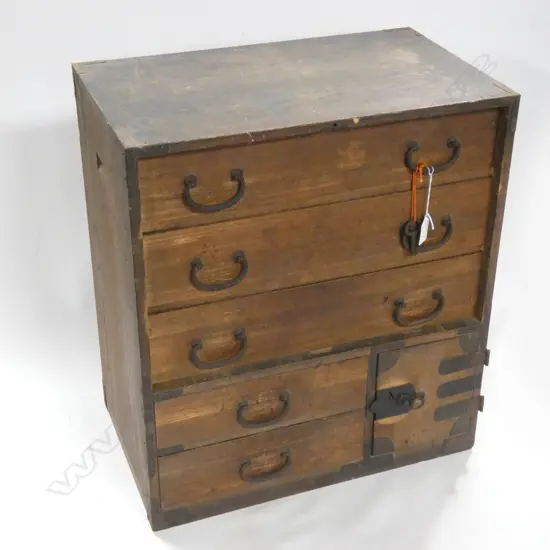 VINTAGE JAPANESE TANSU SMALL BEDSIDE CHEST 0 300 X 500 X 560MM...