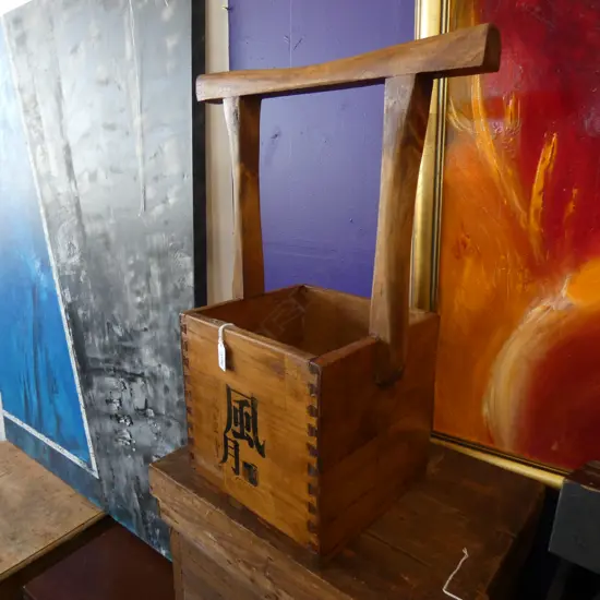 LG CHINESE WOODEN BUCKET H 580 250 X 250MM