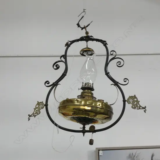 BRASS CEILING KEROSENE LAMP H 700MM