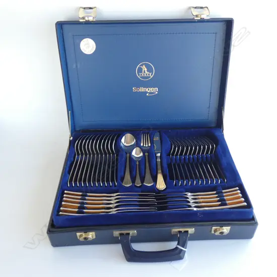 SOLINGEN 24CT GOLD PLATE CUTLERY, CASED